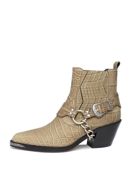 Бежевые казаки из кожи крокодила, 2 Бежевые казаки из кожи крокодила, 2