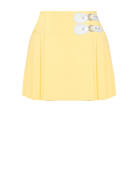 Желтая юбка-мини в складку, 1