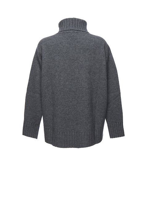 Серый кашемировый свитер с воротом, 2