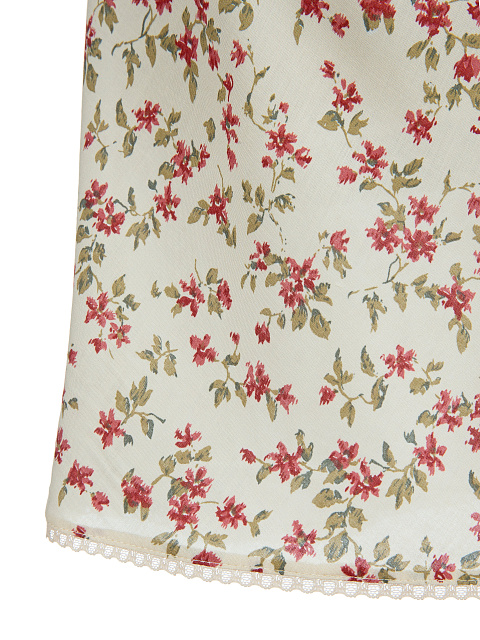 Молочное платье-мини с цветочным принтом, 4