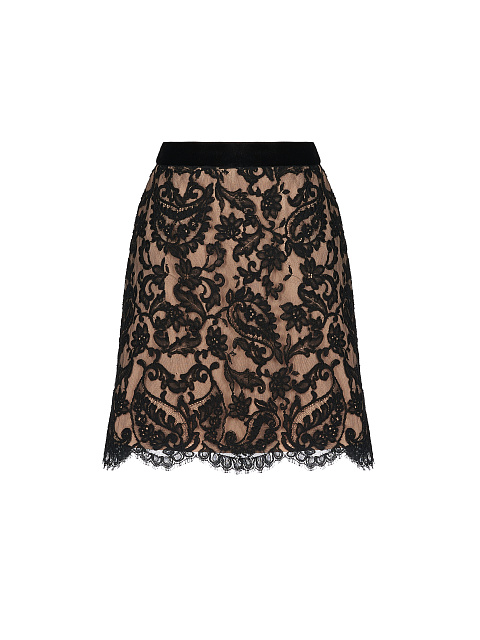 Черный кружевной комплект из топа и юбки-мини, 3 Черный кружевной комплект из топа и юбки-мини, 3