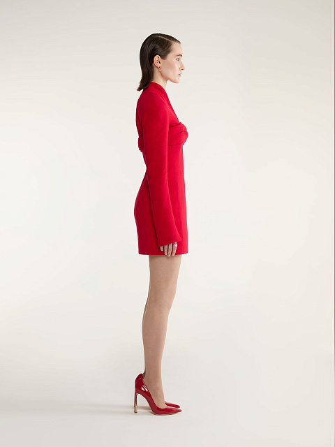 Красное твидовое платье-мини, 5