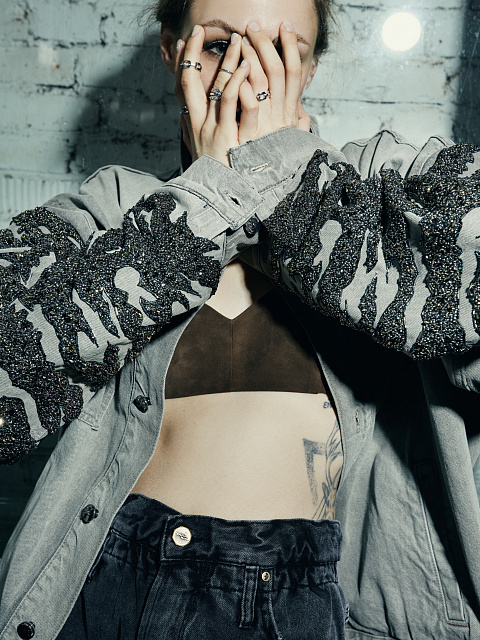 Коричневый топ из замши, 5