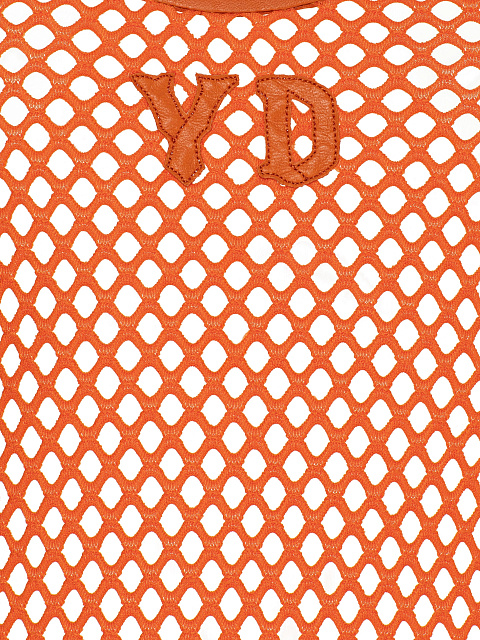 Оранжевое платье-майка из сетки, 3