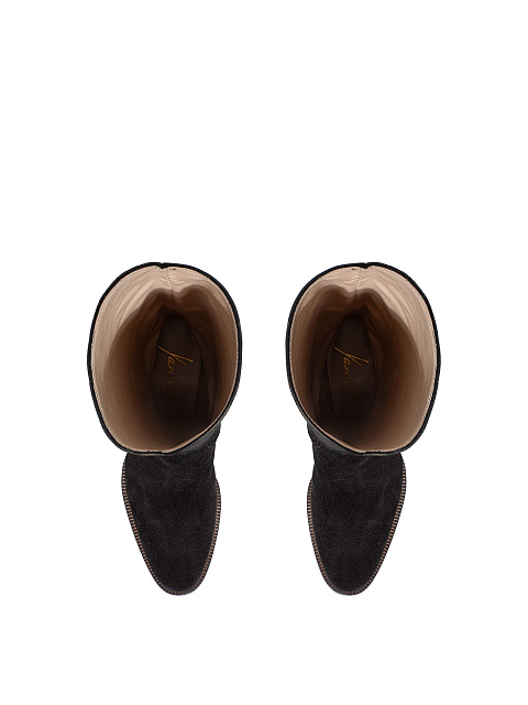 Черные замшевые казаки с перфорацией, 4