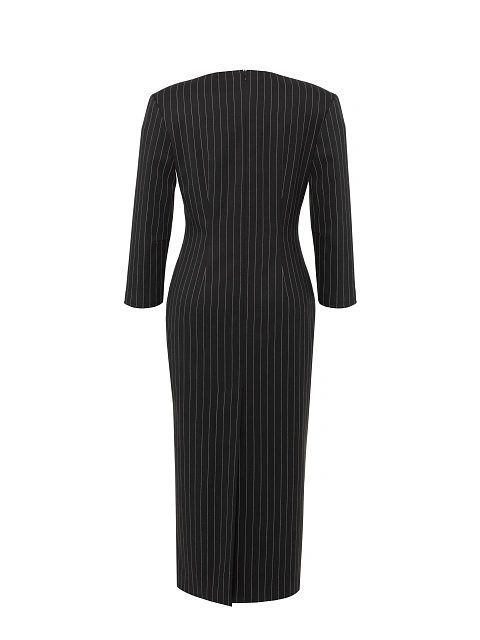 Черное платье в полоску с красными клевантами, 3