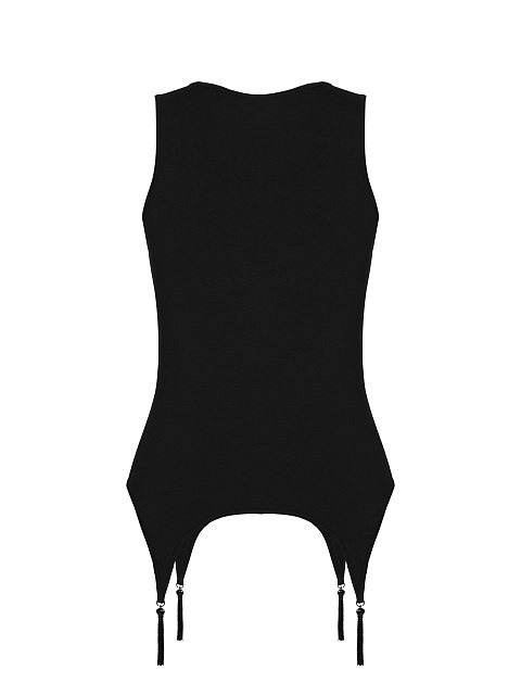 Черная майка из хлопка с кисточками из бисера, 2 Черная майка из хлопка с кисточками из бисера, 2