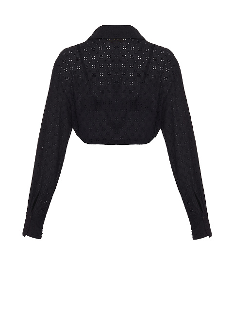 Черный хлопковый сет из укороченной рубашки и бра, 3 Черный хлопковый сет из укороченной рубашки и бра, 3