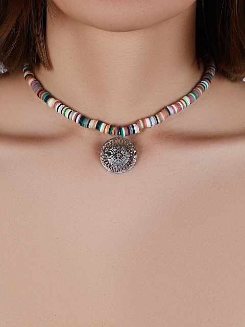 Колье из серебра и разноцветного каучука, 2