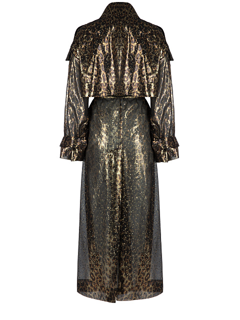 Шелковый двубортный тренч с леопардовым принтом, 3 Шелковый двубортный тренч с леопардовым принтом, 3