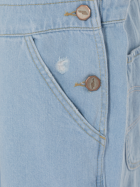 Голубой комбинезон из денима с потертостями, 4