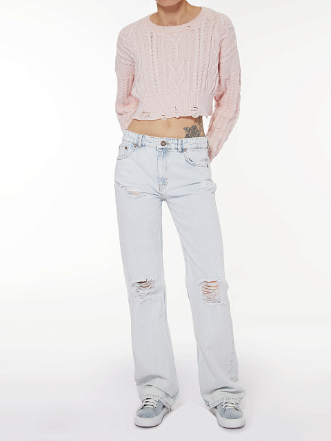 Расклешенные голубые джинсы из хлопка, 10 Расклешенные голубые джинсы из хлопка, 10