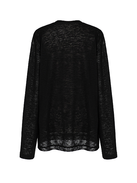 Черный лонгслив из трикотажа, 2
