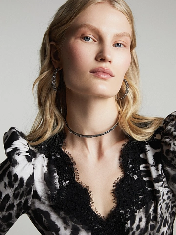 Колье-чокер из черненого золота с бриллиантами, 2 Колье-чокер из черненого золота с бриллиантами, 2