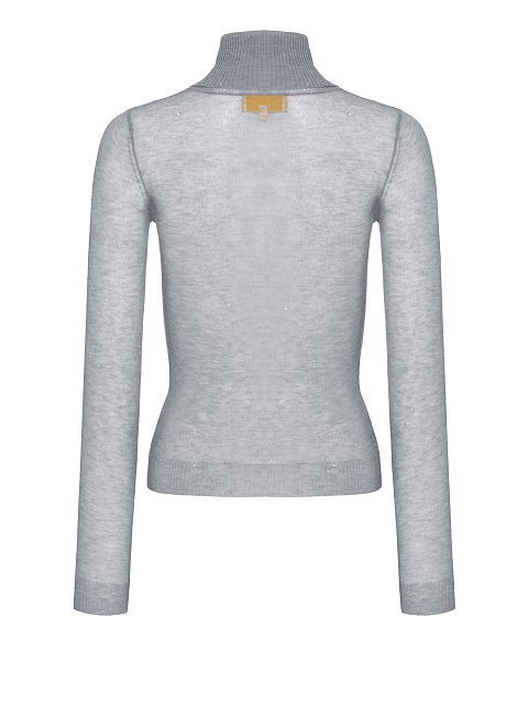 Серая полупрозрачная водолазка из шерсти мериноса, 3