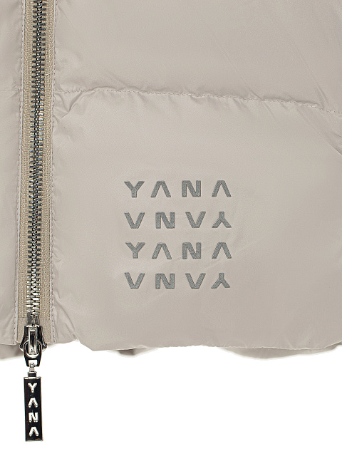 Серый унисекс пуховик с капюшоном, 4