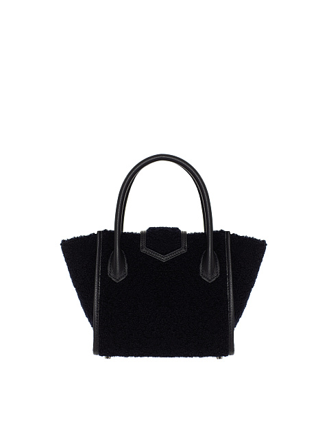 Черная сумка из овчины с лилией, 3 Черная сумка из овчины с лилией, 3