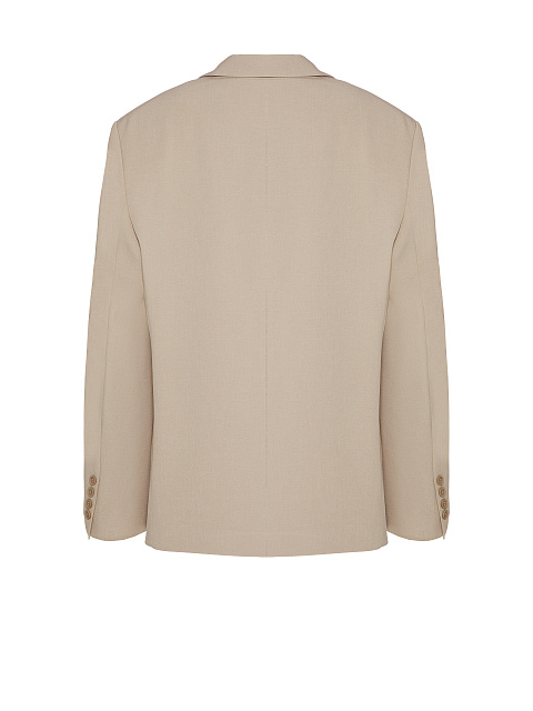 Бежевый объемный жакет с леопардовой подкладкой, 2