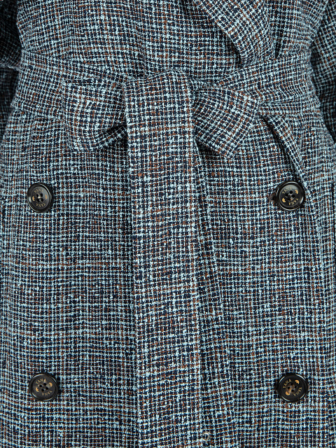 Двубортный тренч в клетку, 4