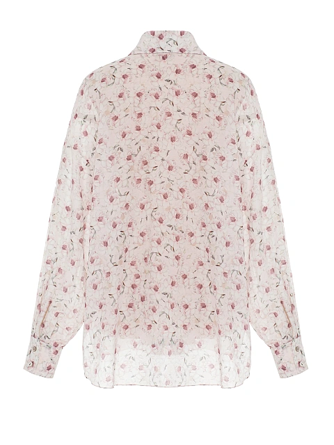 Розовая блузка из хлопка с цветочным принтом и кружевом, 2
