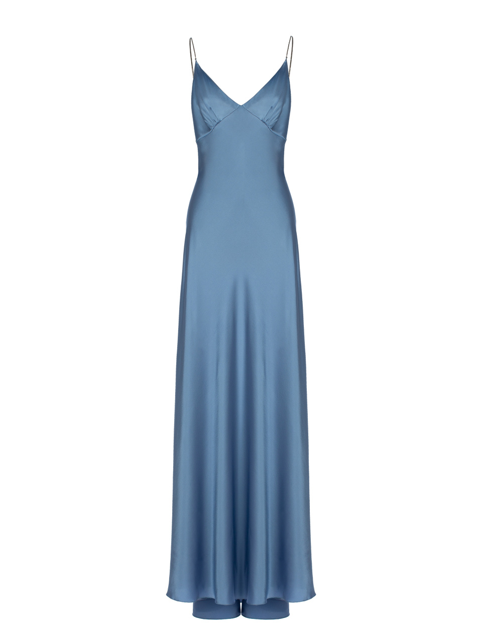 Голубое платье-макси из шелка, 1