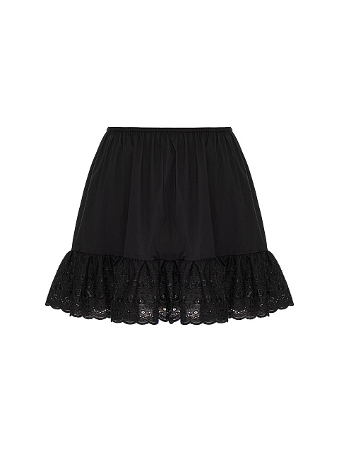 Черное платье-мини с кружевным подъюбником, 6