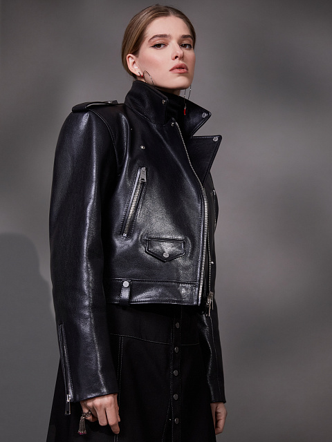 Черная косуха из натуральной кожи, 9 Черная косуха из натуральной кожи, 9