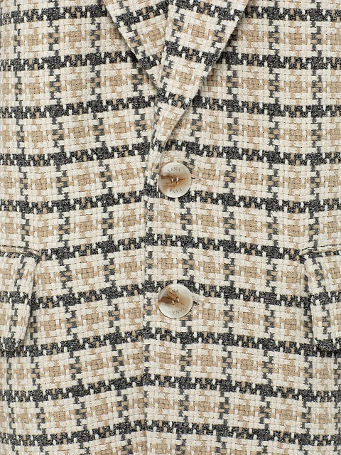 Однобортный жакет из твида в клетку, 3