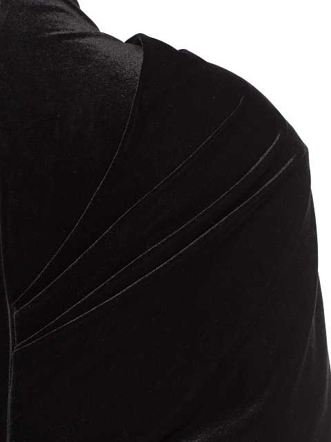 Черное платье-миди из бархата с драпировкой, 5