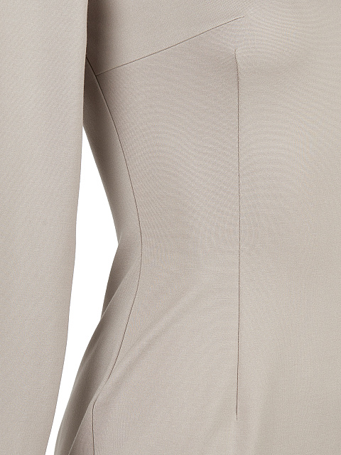 Серое платье-мини с бахромой на спине, 3