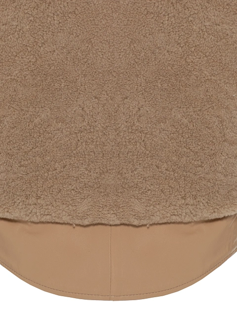 Бежевый кожаный жилет с подкладом из овчины и шипами, 5