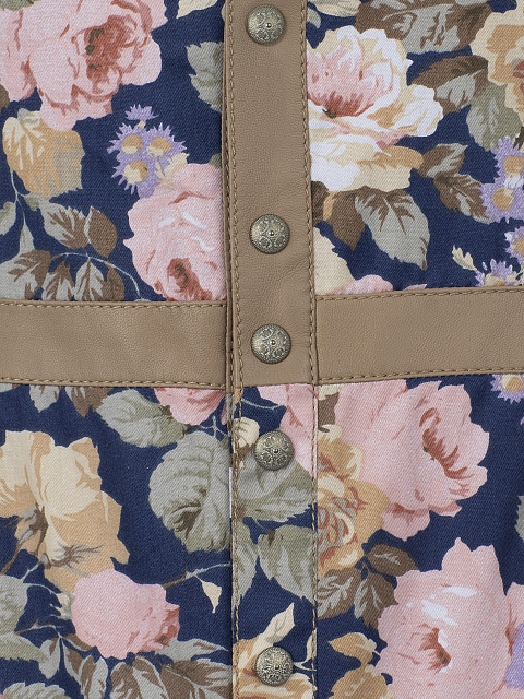 Синее хлопковое платье-мини с цветочным принтом, 3