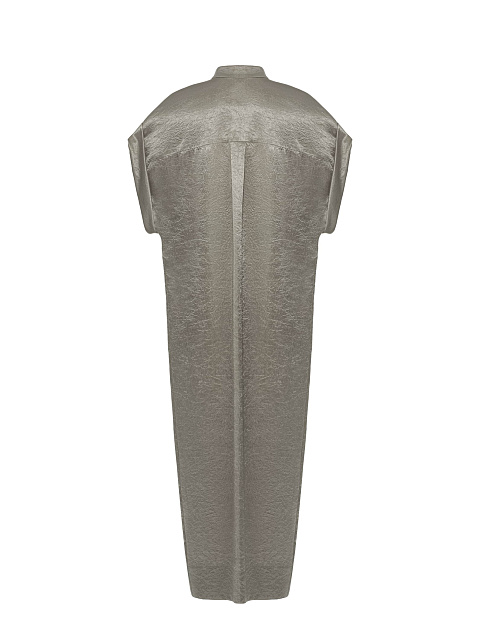 Серо-зеленое платье из шелка, 2