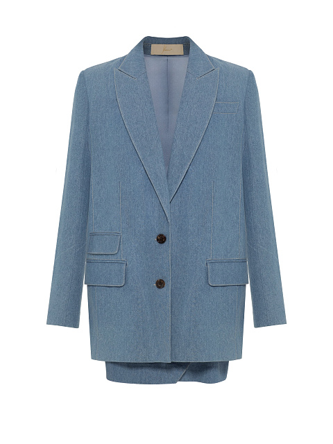 Синий костюм-двойка из денима, 1