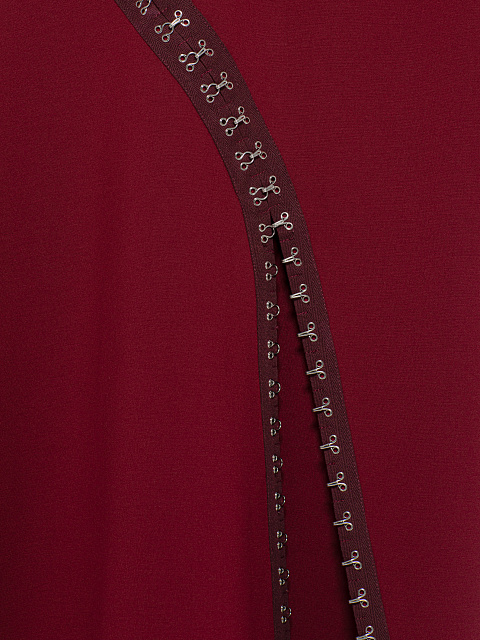 Бордовое платье-миди с разрезами, 3