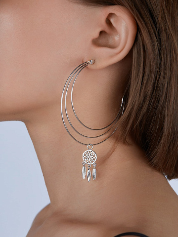 Хупсы из серебра с ловцами снов, 2