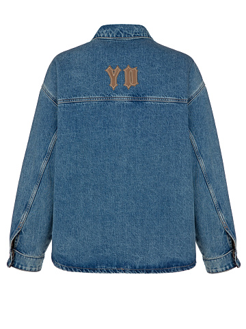 Голубая джинсовая куртка с бежевой подкладкой, 2