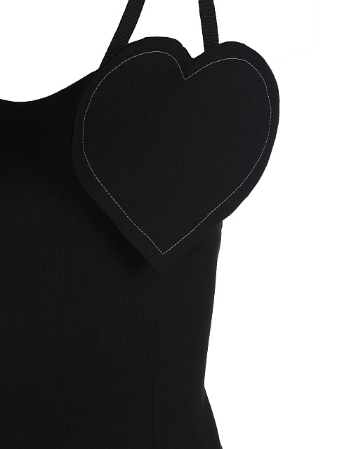 Черное платье-мини с сердцами на лифе, 3