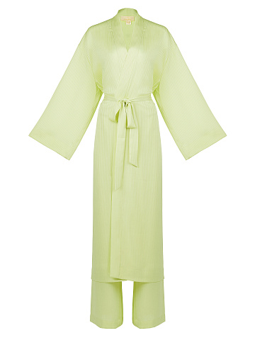 Салатовый шифоновый комплект из накидки и брюк, 2