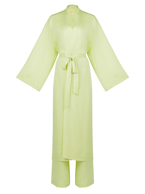 Салатовый шифоновый комплект из накидки и брюк, 2 Салатовый шифоновый комплект из накидки и брюк, 2