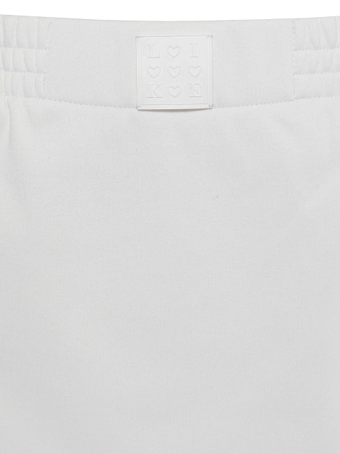 Белый костюм из футера с юбкой-мини, 4