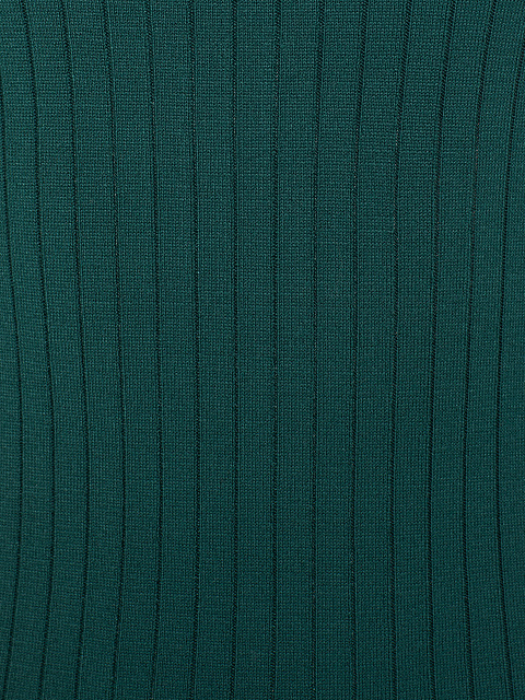 Зеленое вязаное платье-мини в рубчик, 3