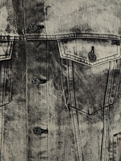 Серая джинсовая куртка с орлом на спине, 3