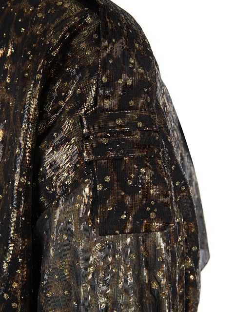 Шелковый двубортный тренч с леопардовым принтом, 6 Шелковый двубортный тренч с леопардовым принтом, 6