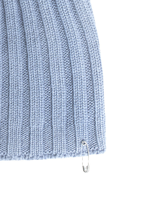 Голубая кашемировая шапка с булавкой из серебра, 2