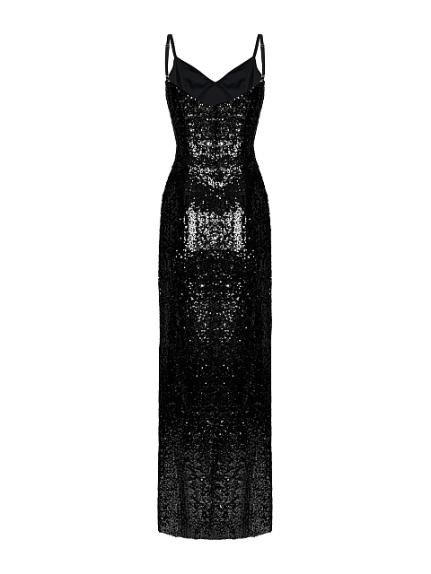 Черное платье-макси в пайетках, 2
