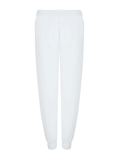 Белый костюм из крепового шелка с вышивкой, 3