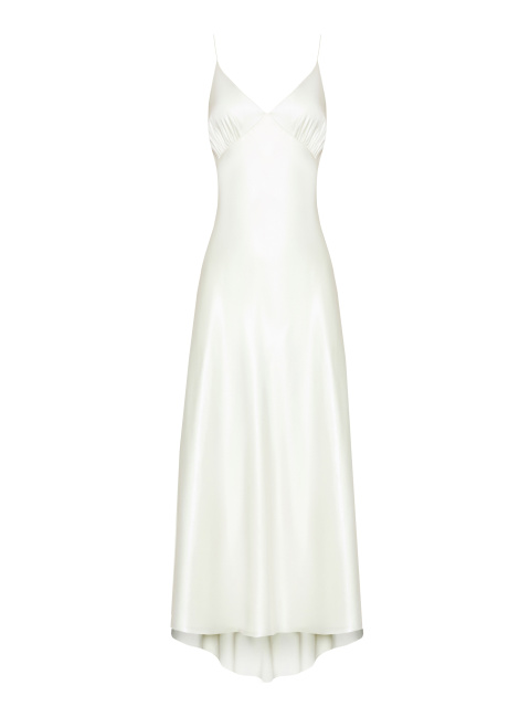 Белое шелковое платье-миди, 1