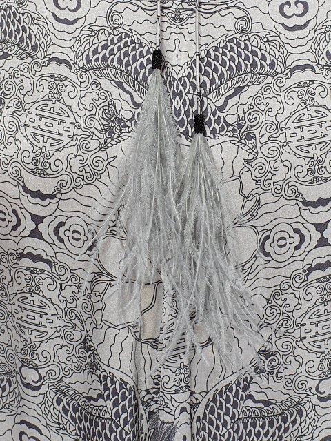 Серое платье-макси из шелка с принтом, 4 Серое платье-макси из шелка с принтом, 4