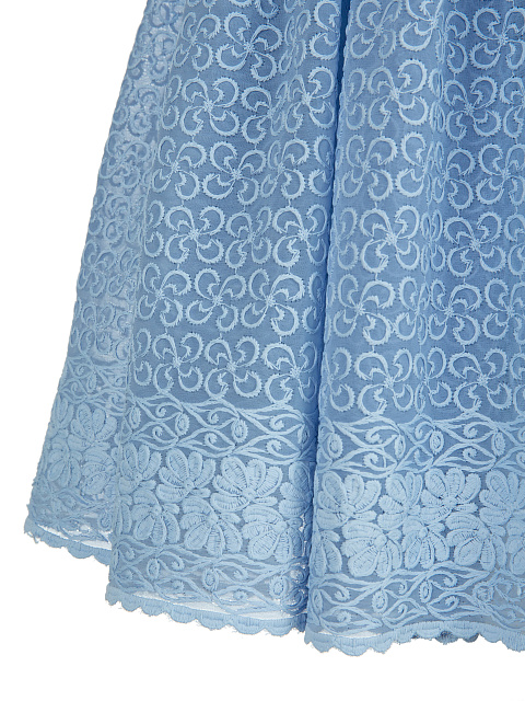 Голубое хлопковое платье-мини, 4